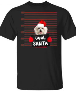Cool Santa Maltese Dog Christmas Funny T-Shirt