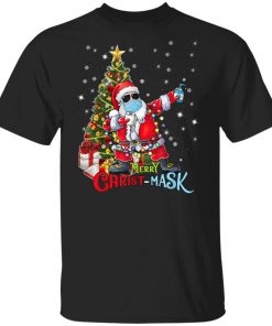 Christmas Santa Dabbing Wearing Mask Funny T-Shirt
