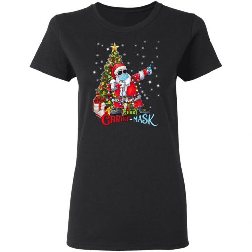 Christmas Santa Dabbing Wearing Mask Funny T-Shirt