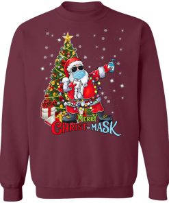 Christmas Santa Dabbing Wearing Mask Funny T-Shirt