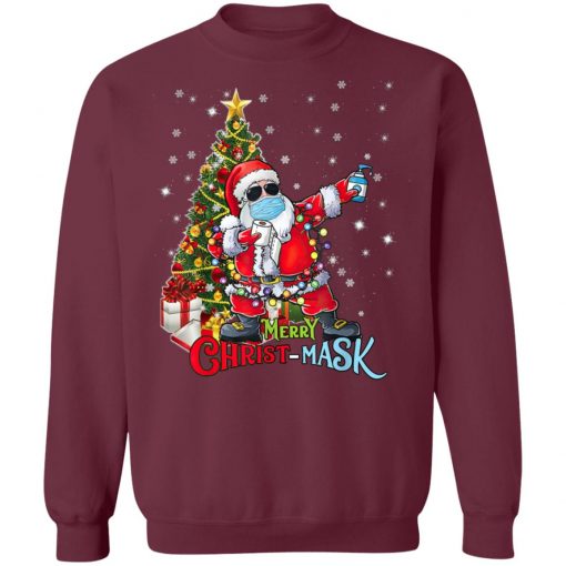 Christmas Santa Dabbing Wearing Mask Funny T-Shirt