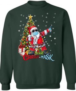 Christmas Santa Dabbing Wearing Mask Funny T-Shirt