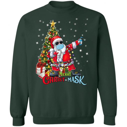 Christmas Santa Dabbing Wearing Mask Funny T-Shirt