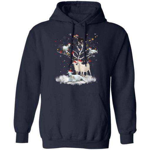 Christmas Goat On Tree Funny Santa Goat Lover T-Shirt