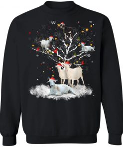 Christmas Goat On Tree Funny Santa Goat Lover T-Shirt