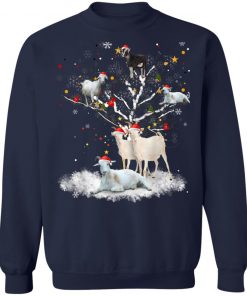 Christmas Goat On Tree Funny Santa Goat Lover T-Shirt