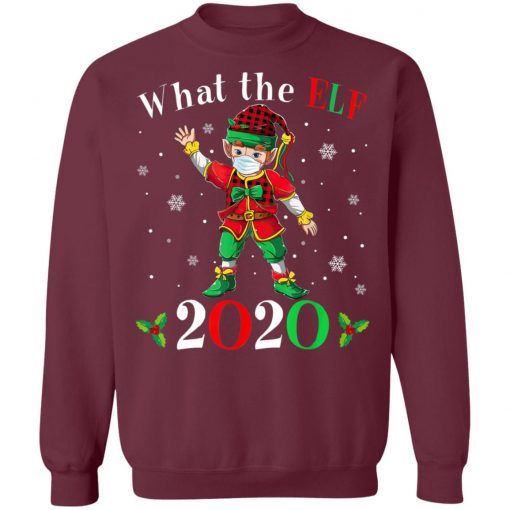 Christmas 2020 Elf Wearing Mask - What the Elf Matching T-Shirt