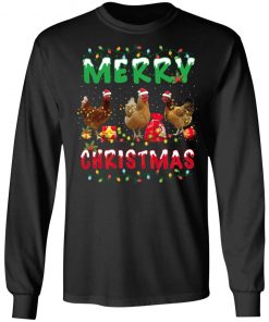 Chicken Christmas Fairy Lights Merry Xmas Chicken Long Sleeve T-Shirt