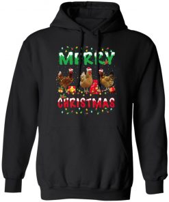 Chicken Christmas Fairy Lights Merry Xmas Chicken Long Sleeve T-Shirt