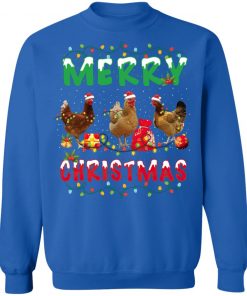 Chicken Christmas Fairy Lights Merry Xmas Chicken Long Sleeve T-Shirt