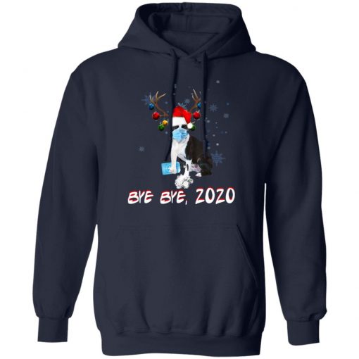 Boston Terrier Dog Bye Bye 2020 Christmas New Year T-Shirt, Long Sleeve