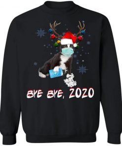 Bicolor-Tuxedo Cat Bye Bye 2020 Christmas New Year T-Shirt, Long SLeeve