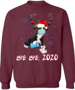 Bicolor-Tuxedo Cat Bye Bye 2020 Christmas New Year T-Shirt, Long SLeeve