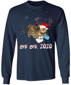 Bengal Cat Bye Bye 2020 Christmas New Year T-Shirt, Long Sleeve