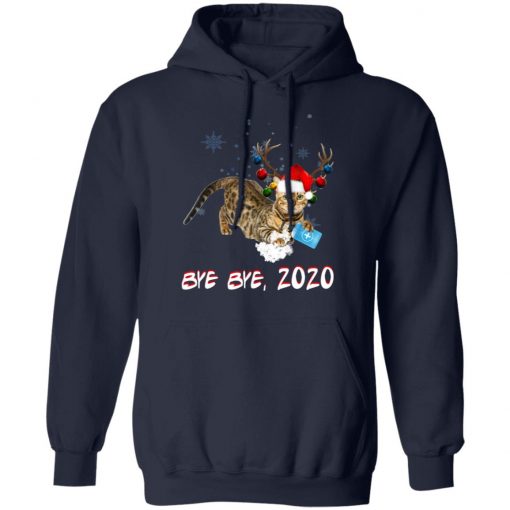 Bengal Cat Bye Bye 2020 Christmas New Year T-Shirt, Long Sleeve