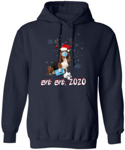 Basset Hound Dog Bye Bye 2020 Christmas New Year T-Shirt, Long Sleeve