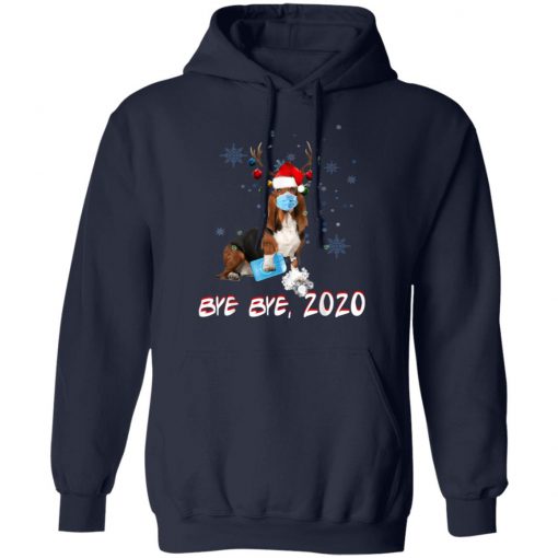 Basset Hound Dog Bye Bye 2020 Christmas New Year T-Shirt, Long Sleeve