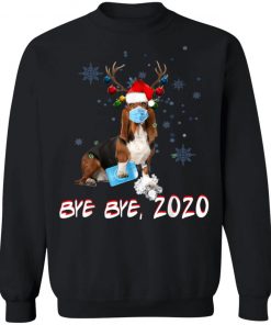 Basset Hound Dog Bye Bye 2020 Christmas New Year T-Shirt, Long Sleeve