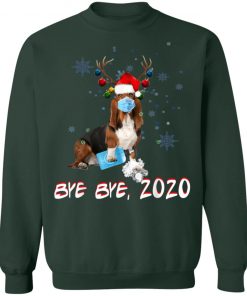 Basset Hound Dog Bye Bye 2020 Christmas New Year T-Shirt, Long Sleeve