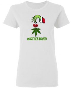 Grinch Hand Holding Weed Mistlestoned Christmas sweatshirt