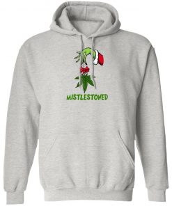 Grinch Hand Holding Weed Mistlestoned Christmas sweatshirt