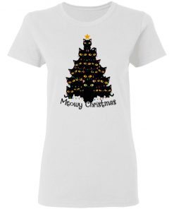 Black Cats Meowy Christmas Tree Shirt, Sweatshirt