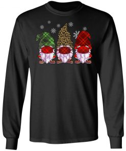 Quarantine Christmas Gnomes Wearing Mask Buffalo Plaid Shirt, Long Sleeve