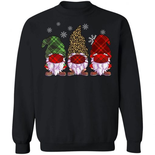 Quarantine Christmas Gnomes Wearing Mask Buffalo Plaid Shirt, Long Sleeve