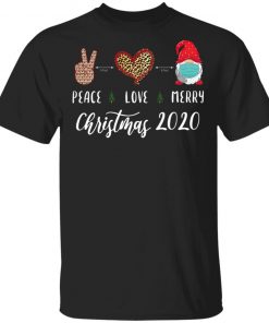 Peace love Merry Christmas 2020 quarantine gnome mask Shirt, Long Sleeve