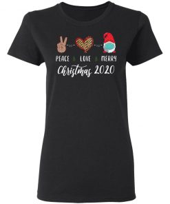 Peace love Merry Christmas 2020 quarantine gnome mask Shirt, Long Sleeve