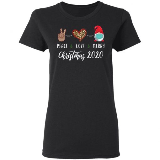 Peace love Merry Christmas 2020 quarantine gnome mask Shirt, Long Sleeve