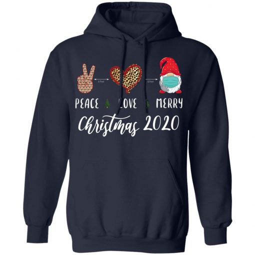 Peace love Merry Christmas 2020 quarantine gnome mask Shirt, Long Sleeve