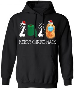 Merry Christ-Mask Santa Golden Retriever Wearing Mask Shirt