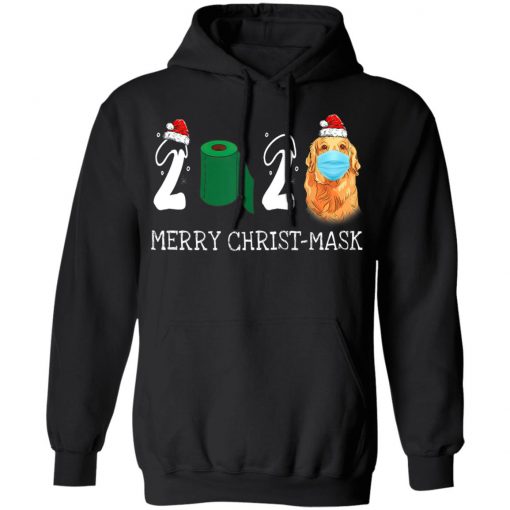 Merry Christ-Mask Santa Golden Retriever Wearing Mask Shirt