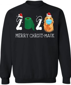 Merry Christ-Mask Santa Golden Retriever Wearing Mask Shirt