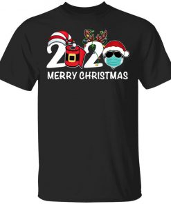 Merry Christmas 2020 Quarantine Christmas Santa Face Mask Shirt