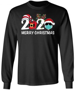 Merry Christmas 2020 Quarantine Christmas Santa Face Mask Shirt