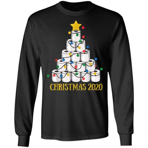 Christmas Tree Toilet Paper Merry Quarantine Shirt, Long Sleeve