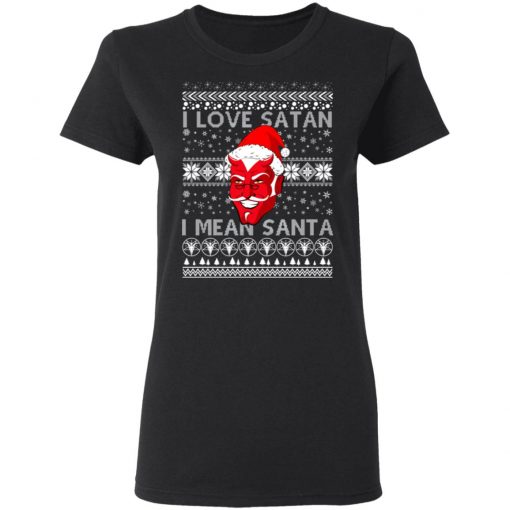 I Love Satan I Mean Santa Evil Devil Ugly Christmas Sweater