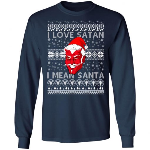 I Love Satan I Mean Santa Evil Devil Ugly Christmas Sweater