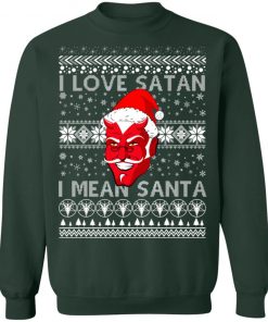 I Love Satan I Mean Santa Evil Devil Ugly Christmas Sweater