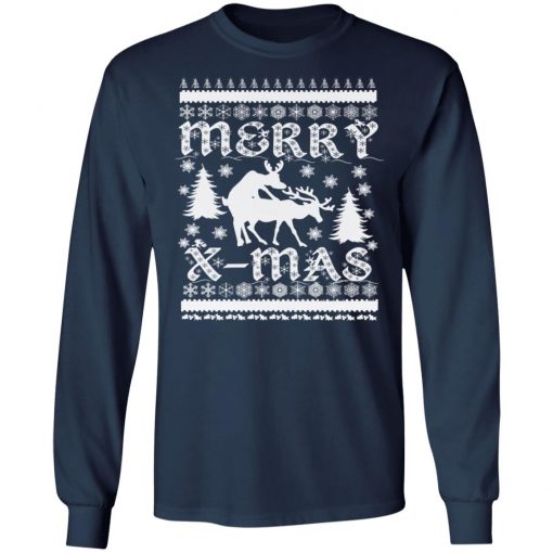 Ugly Christmas X-Mas Frisky Reindeer Humping Ugly Christmas Sweater