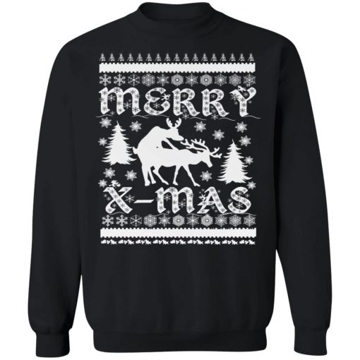 Ugly Christmas X-Mas Frisky Reindeer Humping Ugly Christmas Sweater