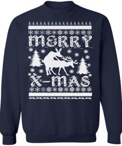 Ugly Christmas X-Mas Frisky Reindeer Humping Ugly Christmas Sweater