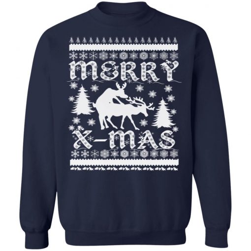 Ugly Christmas X-Mas Frisky Reindeer Humping Ugly Christmas Sweater