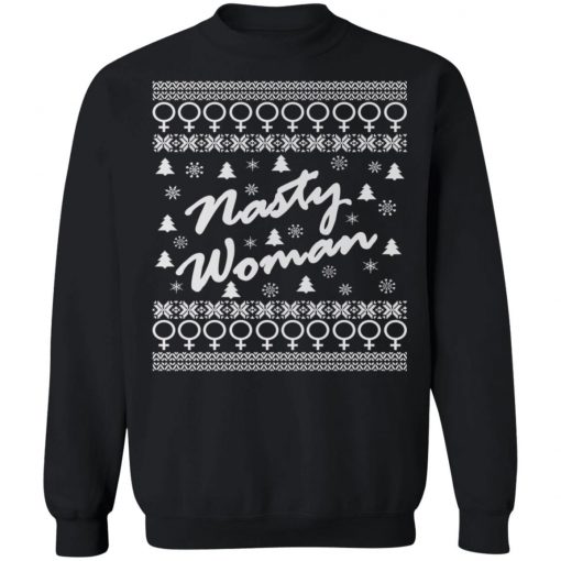 Nasty Woman Ugly Christmas Sweater Design Hillary Clinton Ugly Christmas Sweater