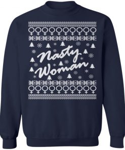 Nasty Woman Ugly Christmas Sweater Design Hillary Clinton Ugly Christmas Sweater