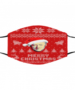 Bill Clinton Merry Ugly Christmas face mask