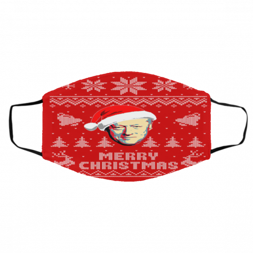 Bill Clinton Merry Ugly Christmas face mask