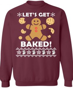 Let's Get Baked Gingerbread Cookie Ugly Christmas Sweater